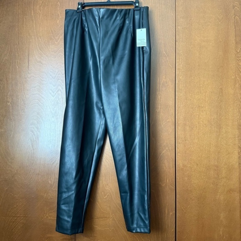 Ophelia Roe Faux Leather Black Leggings Hi-Rise Skinny NWT 1X Ret $38 Washable